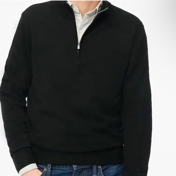 NWT J.Crew Factory Men’s Black Merino wool-blend half-zip SZ XL - Picture 1 of 8